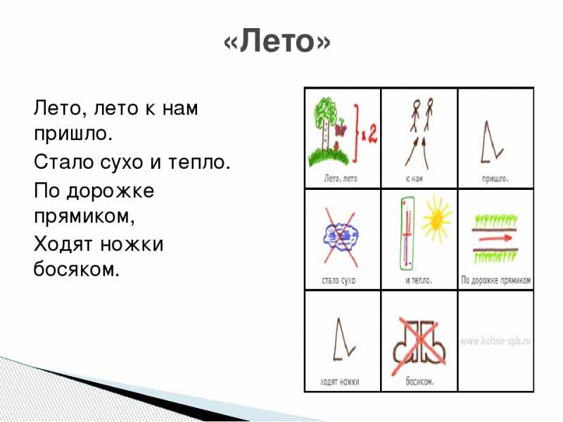 Мнемотаблицы лето для дошкольников в картинках